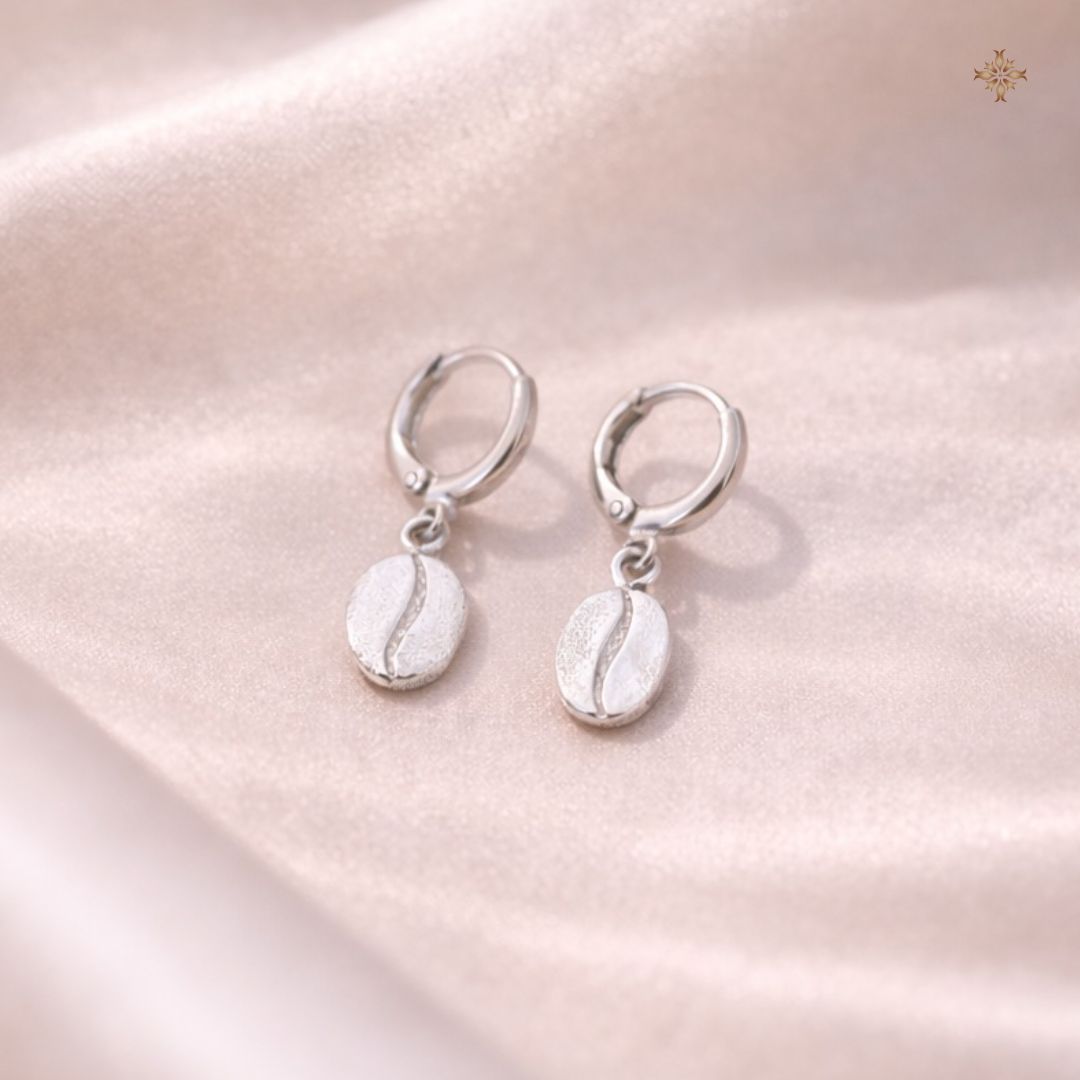 Coffee Bean Charm Earrings